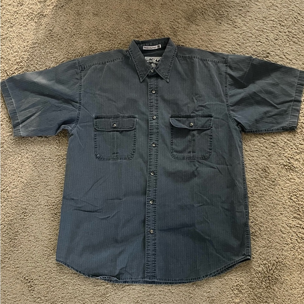 Vintage Pacific Crest Grayish Blue Hurricane Cloth Button Up Shirt